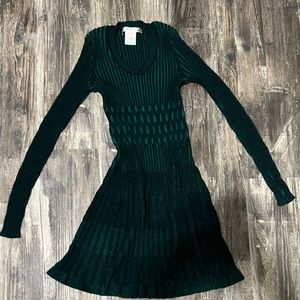 Green and darker green Max studio fit and flare sweater dress size large